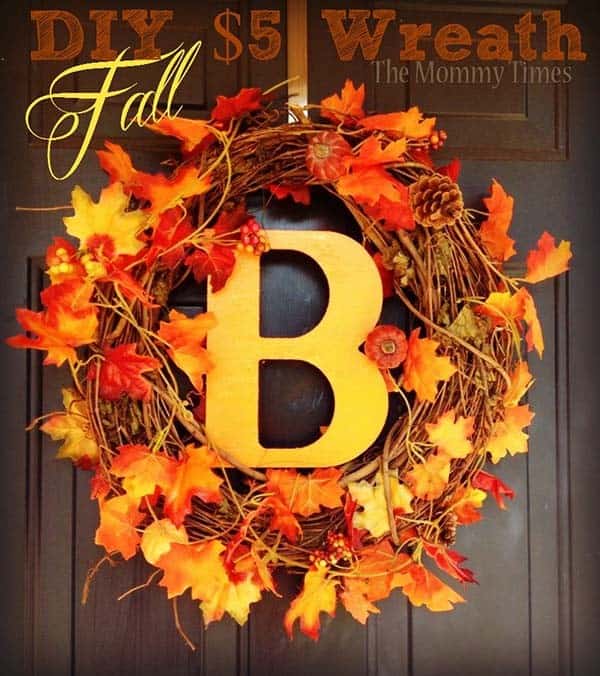 Adorn Your Door with a Rustic Monogrammed Fall Wreath