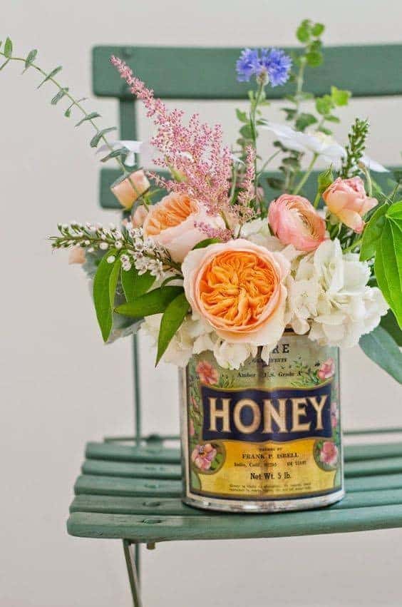 Add a Touch of Beauty with a Vintage Honey Tin Planter