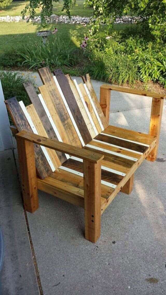 Adirondack Style Striped Bench