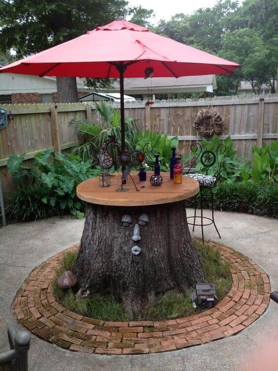 Make a Statement with a Garden Stump Bar