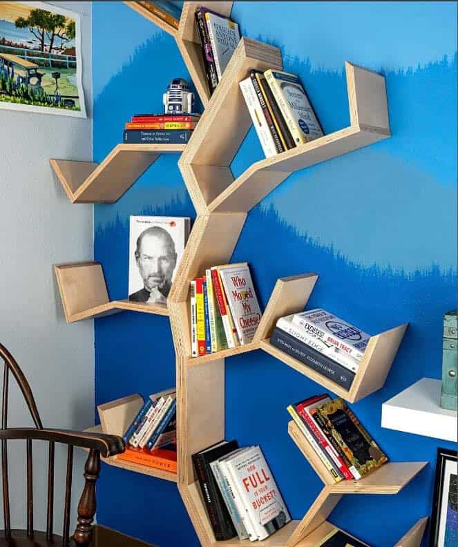 Create Tree Bookshelf From Basic Wood Pieces