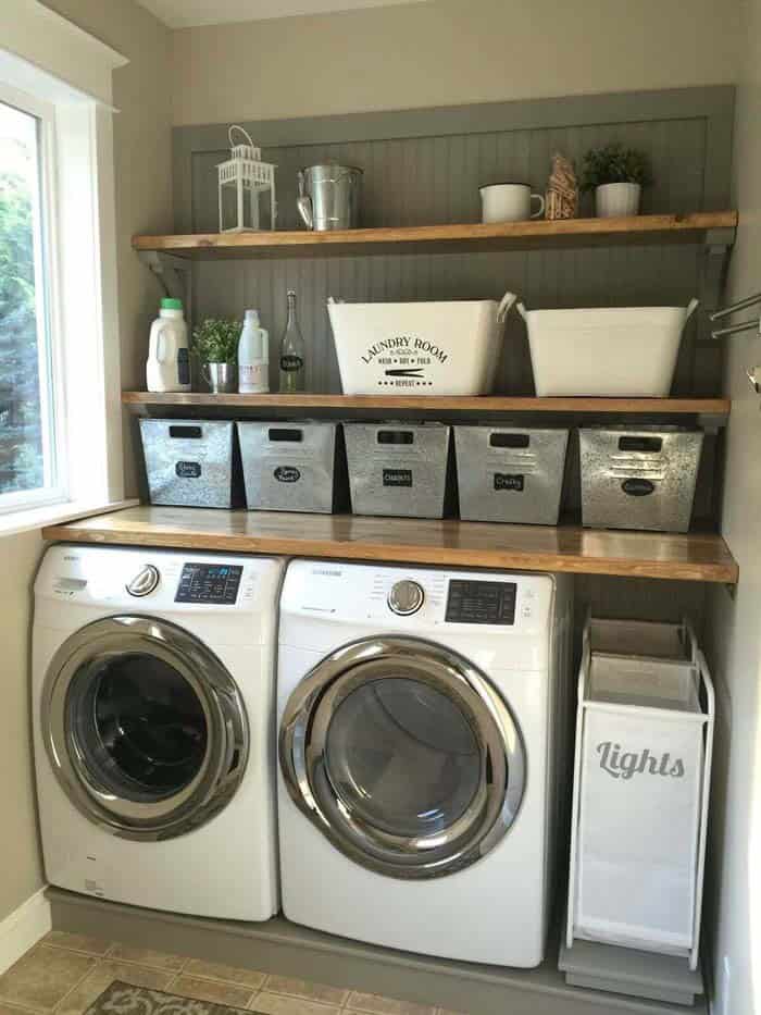 Wood Paneling And Metal Bins