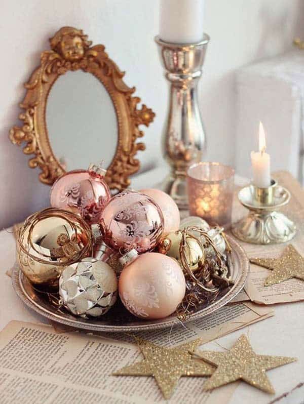 Create a Festive Setting with Rose Gold Glitter Decor