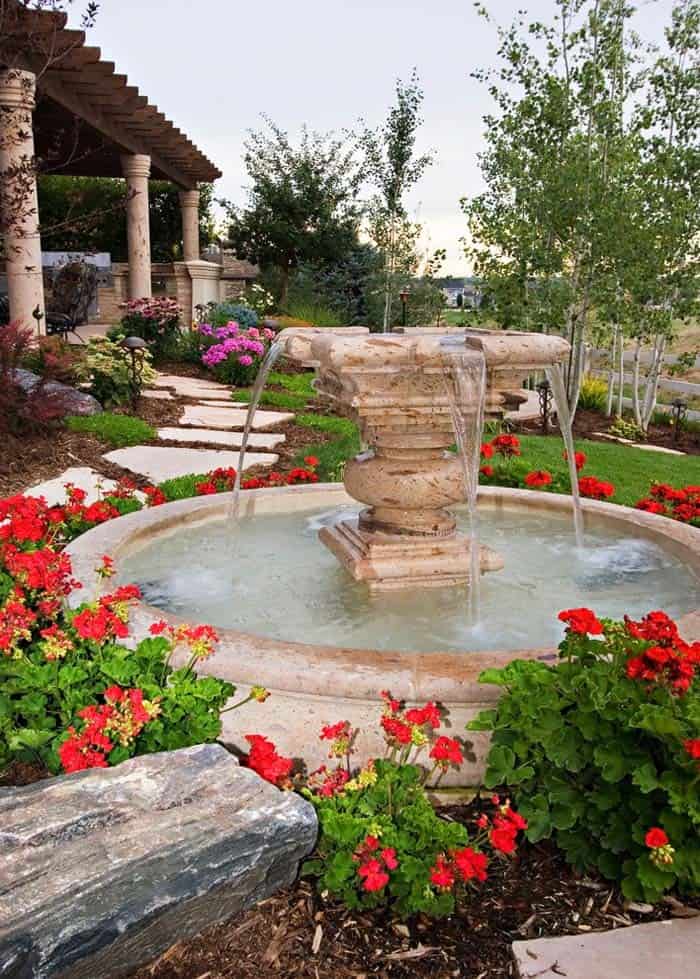 Unusually Shaped Marble Fountain