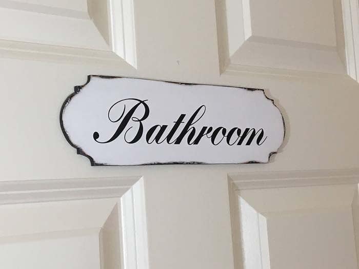 Vintage Bathroom Door Sign