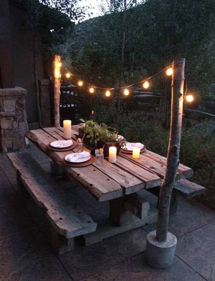 Create a Rustic Ambiance with String Light Poles