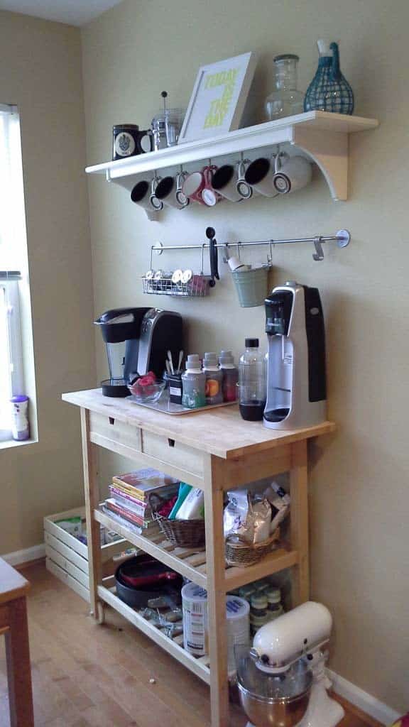 Organize Your Coffee Station with a Stand and Shelf