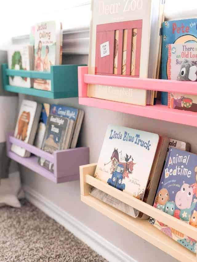 Spice Racks Become Colorful Kids Bookshelves