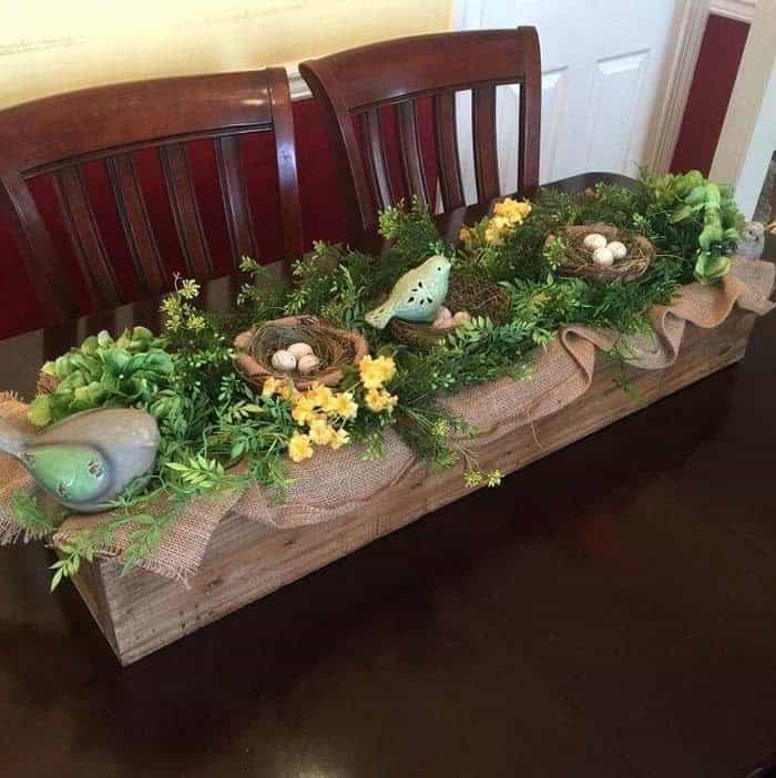 Create a Natural Table Runner with Burlap and Nests