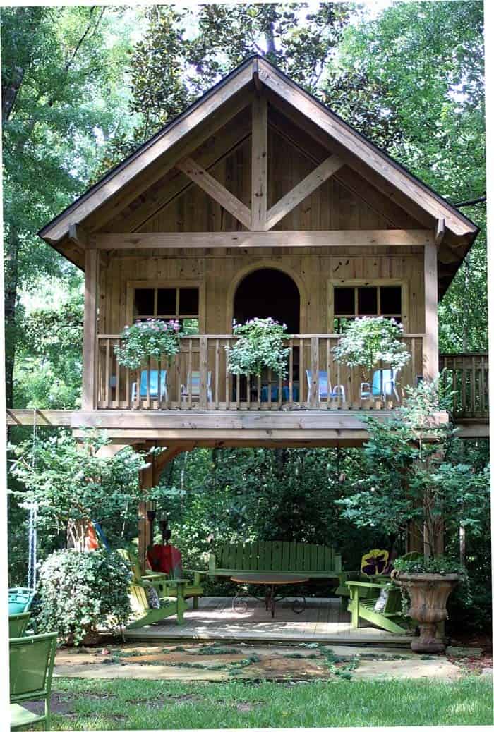 Shaded Pergola With Upstairs Dream Playhouse