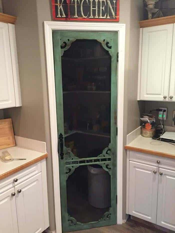 Antique Screen Door Upcycled For the Pantry