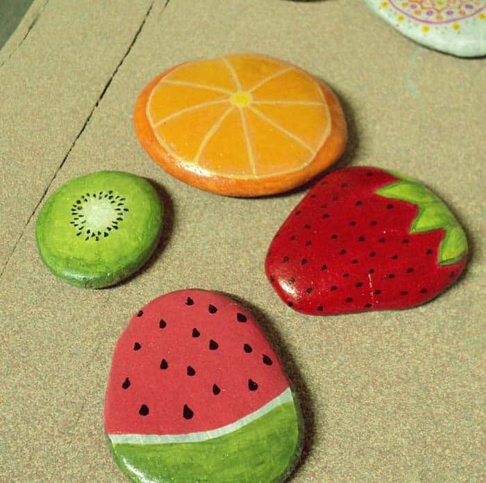 Fruits Painted Rocks