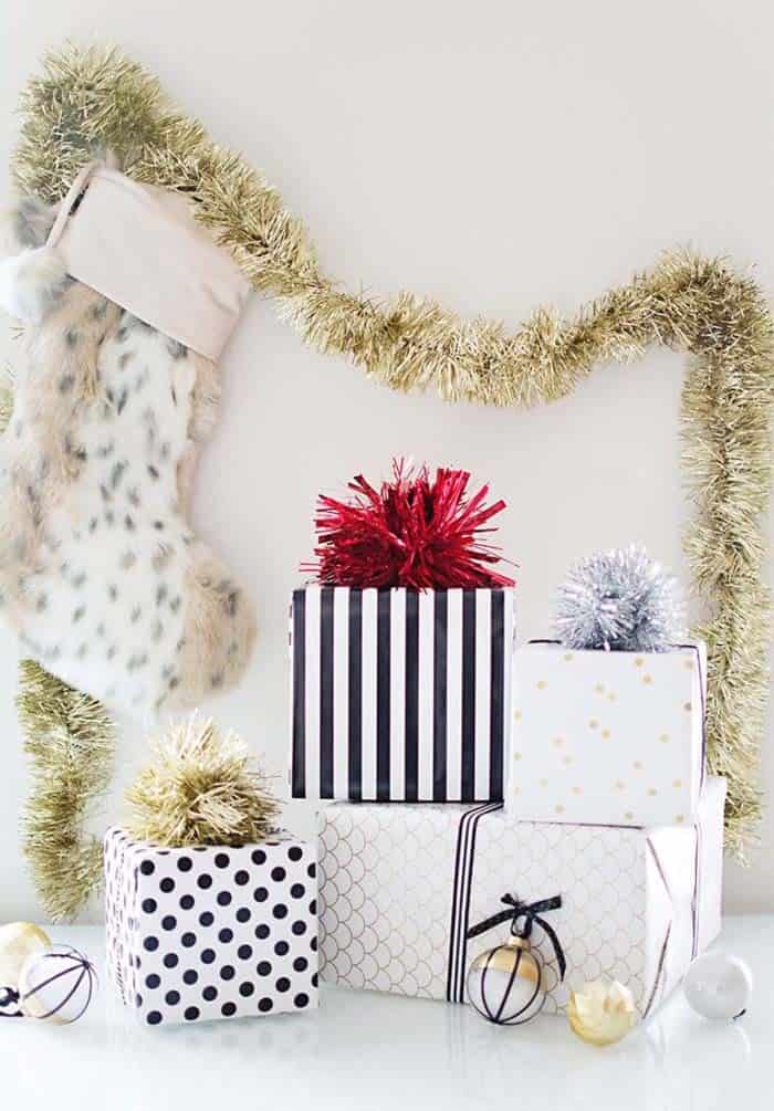 Get Creative With Tinsel Pom Bows