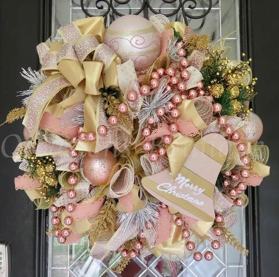 Adorn Your Front Door with a Rose Gold Wreath