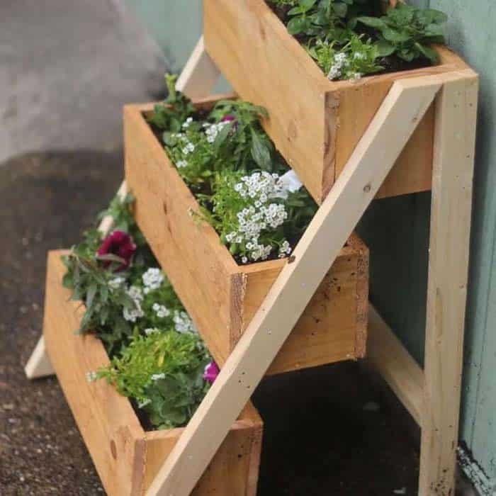 Small Tiered Flower Boxes Make Big Impact