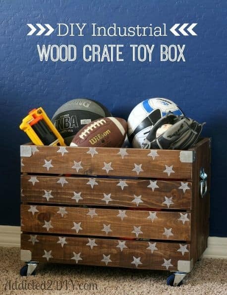 Turn an Old Wooden Crate into a Kids Toy Organizer