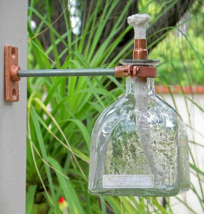 Repurposed Glass Bottle Oil Lamp