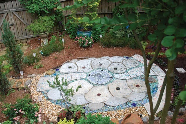 Whimsical Mosaic Patio Path