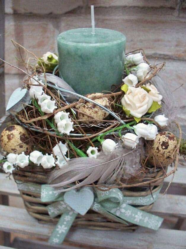 Incorporate a Candle to Your Rustic Easter Basket