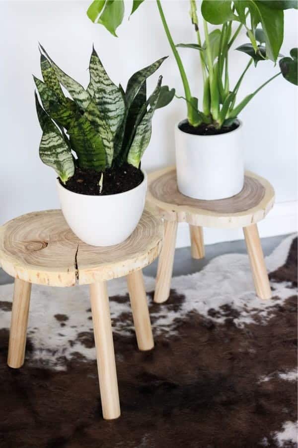 DIY Natural Wood Slice Stools