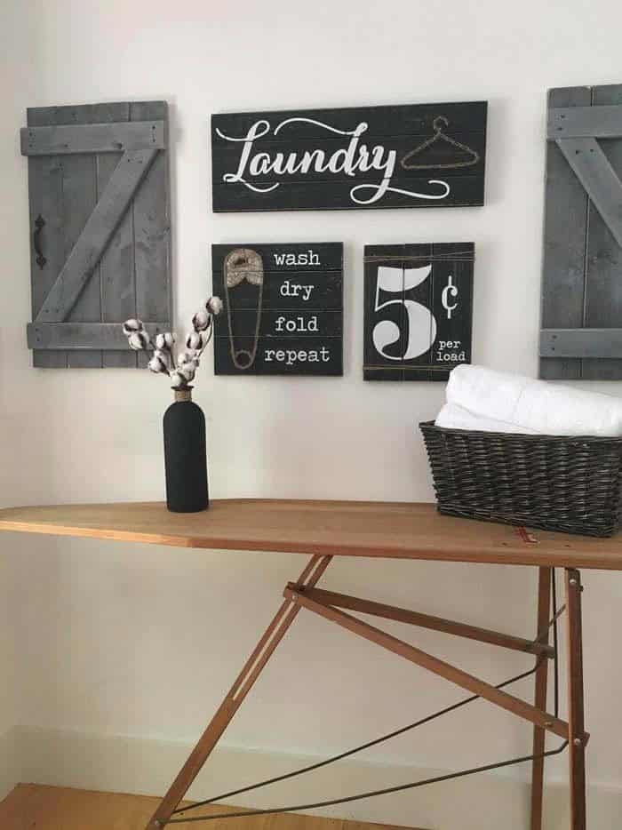 Add a Vintage Vibe to a Laundry Room with Handmade Signs