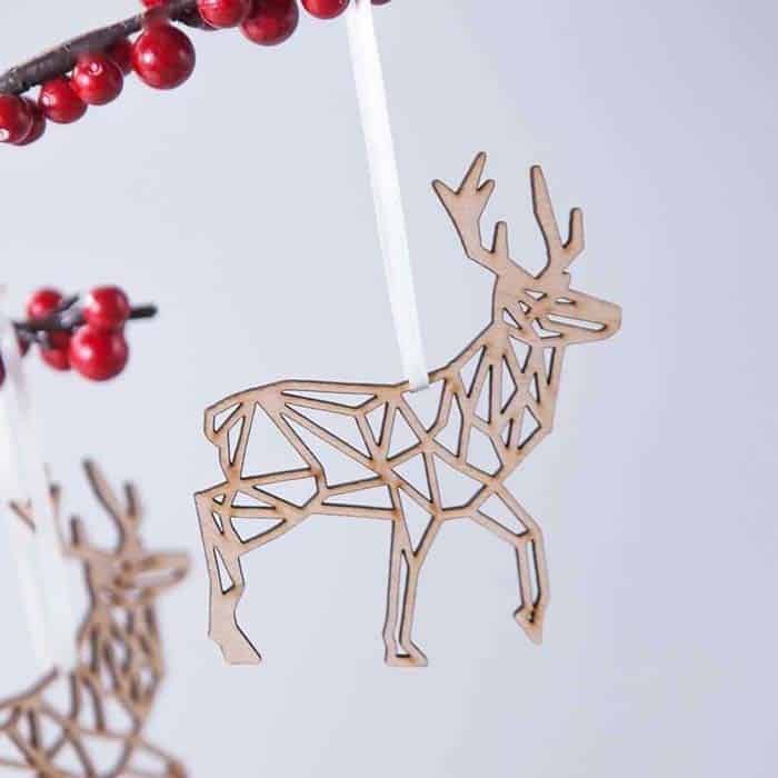 Modern Laser Cut Reindeer Ornaments