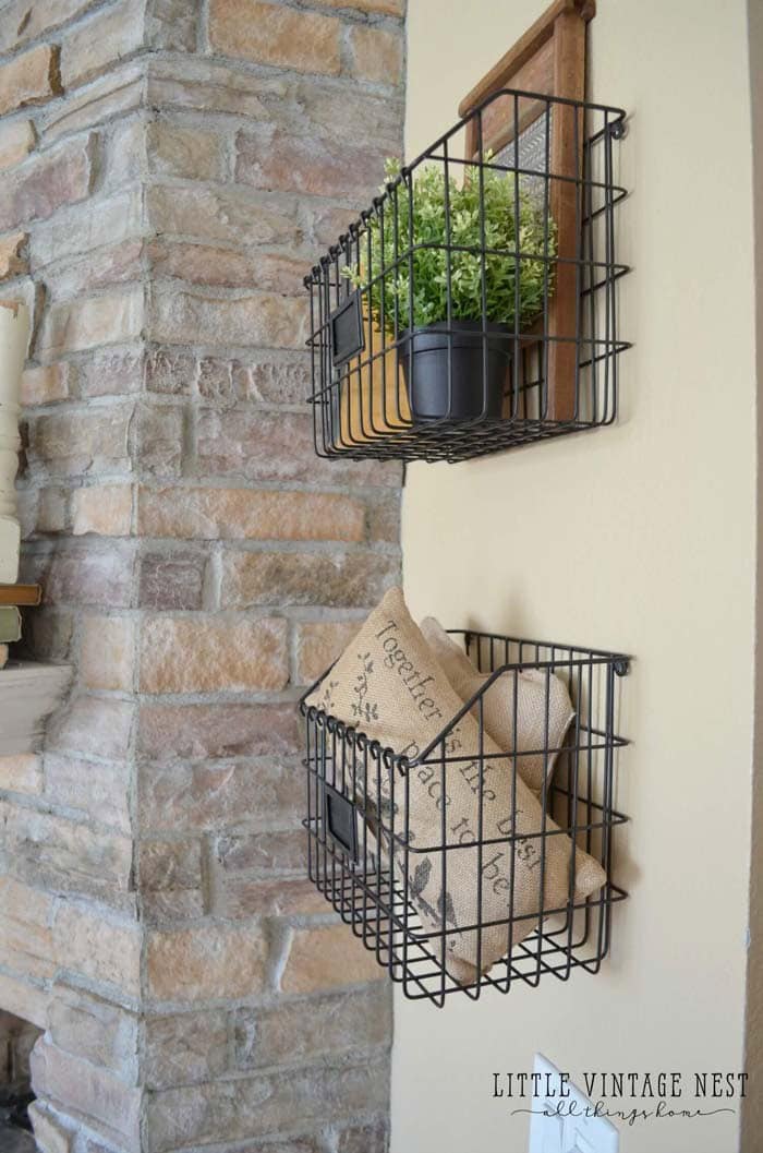 Rustic Wire Baskets Add Decorative Storage