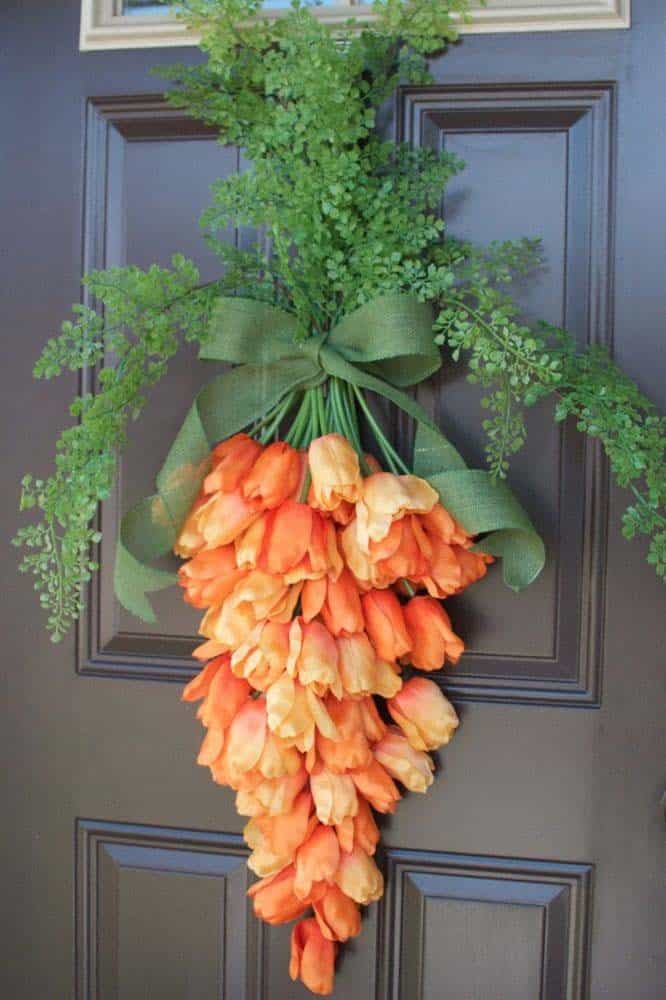 Make a Carrot-Themed Wreath with Orange Flowers