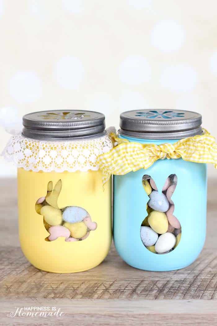 Unique Easter Decor with Mason Jar Sweets Holders