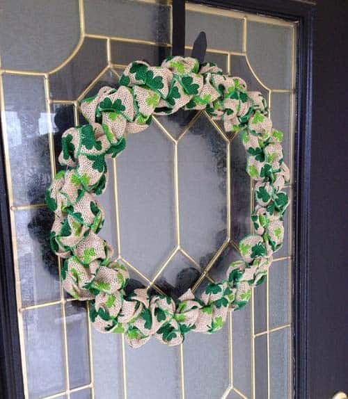 Celebrate St. Patrick’s with a Rustic Burlap Door Wreath