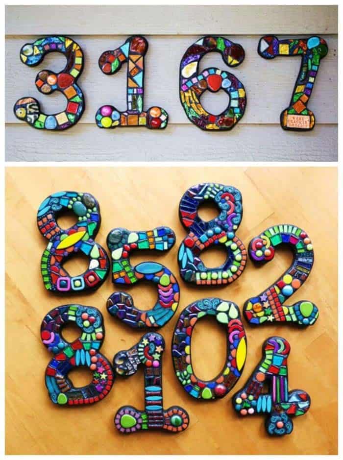 Handmade Mosaic Numbers