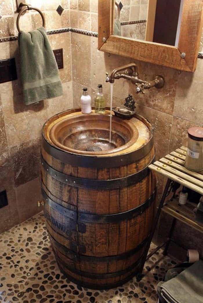 Upcycled Vintage Barrel Sink