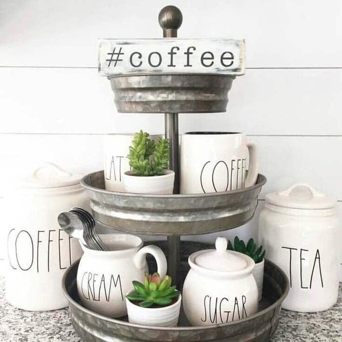 A Tray As A Farmhouse Coffee Station