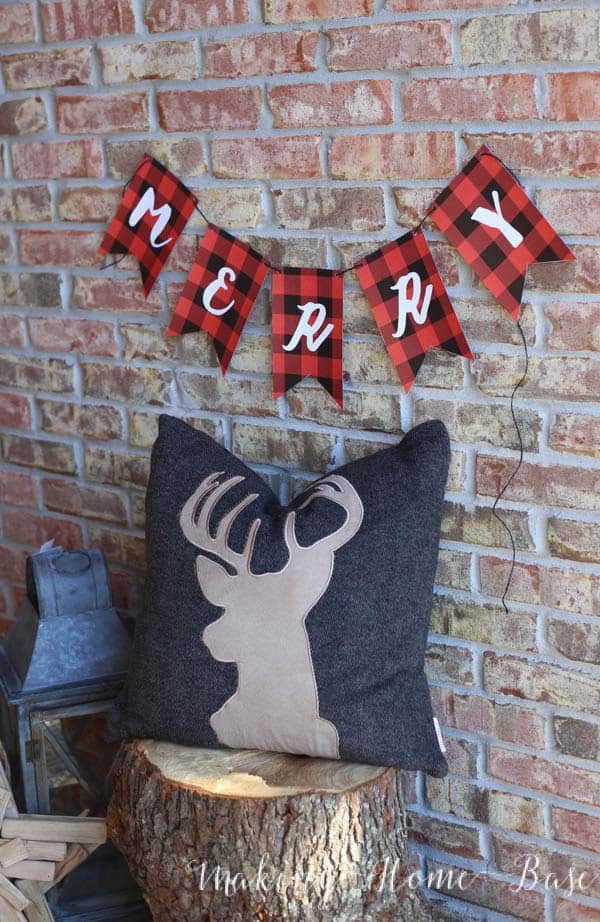 Make a Buffalo Plaid Merry Banner