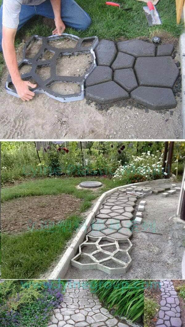 Make Attractive Pathways with DIY Concrete Stepping Stones