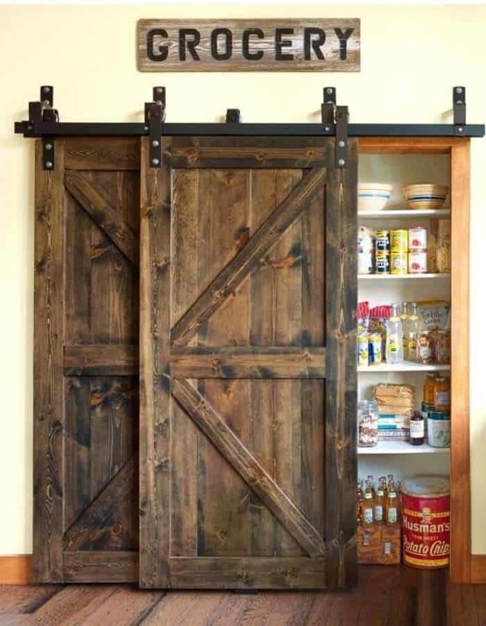 Conceal Your Pantry With Rustic Barn Doors