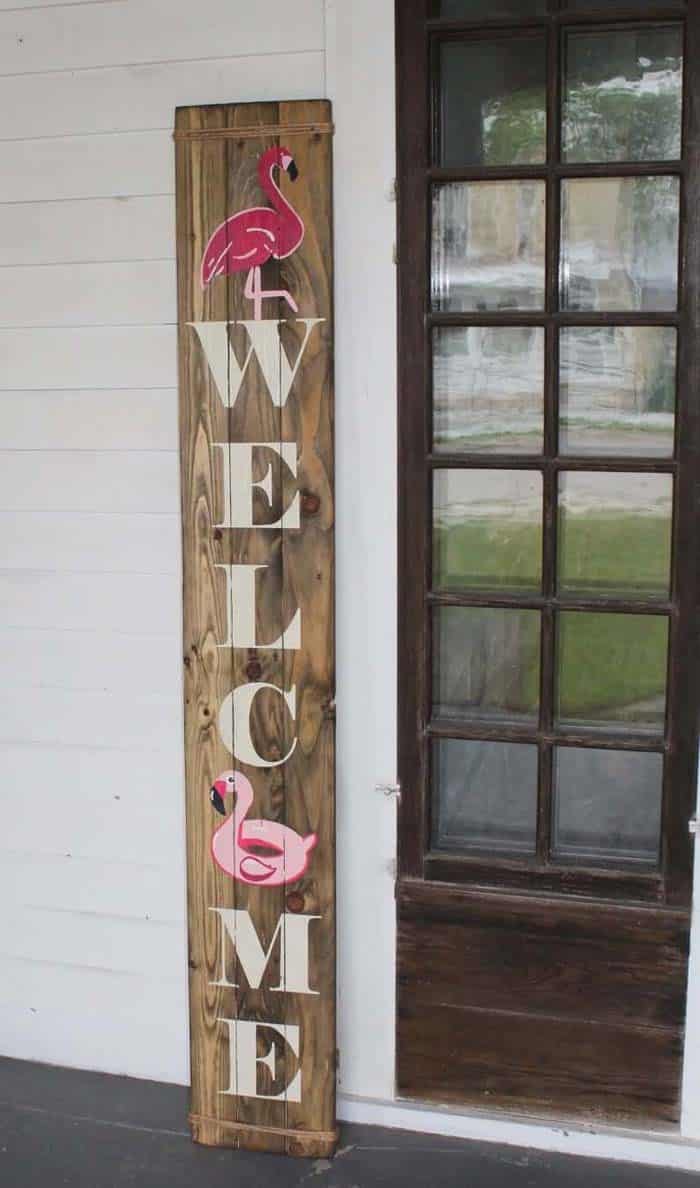 Rustic Welcome Sign with Seasonal Symbolism