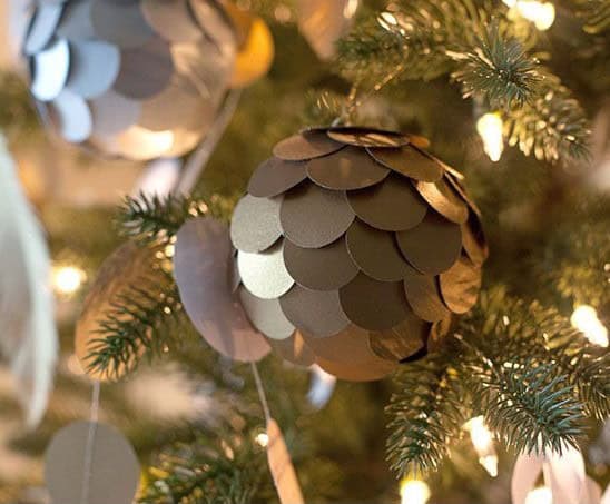 Craft Sparkly Metallic Paper Ball Ornaments