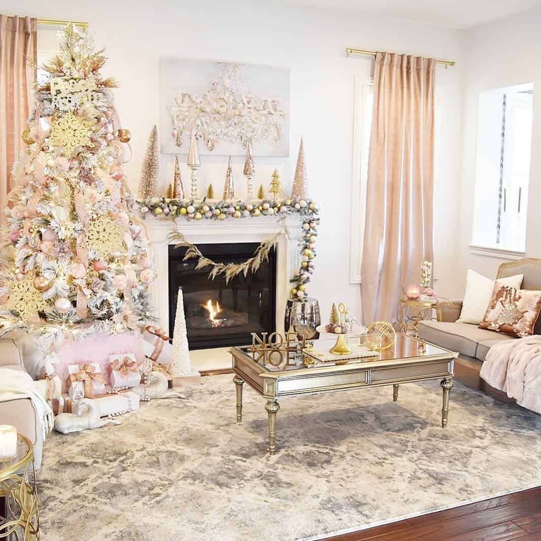 Rose Gold As A Theme Of The Christmas Decor