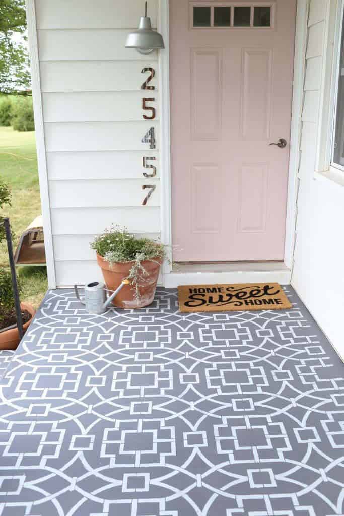 Geometric Stenciled Tile Look