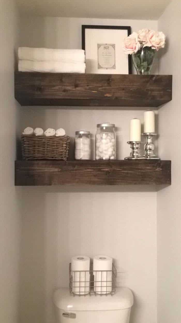 Heavy Rustic Wood Block Shelves