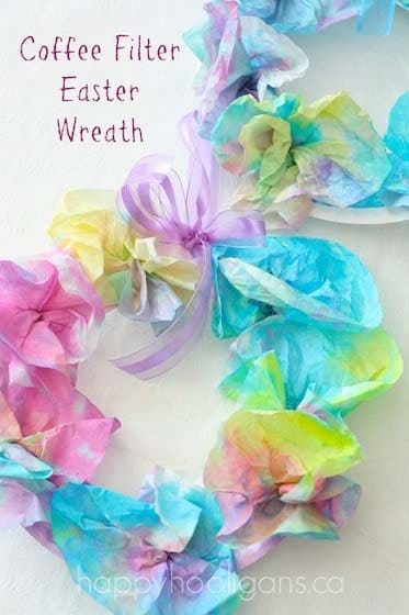 Create a Coffee Filter Easter Wreath