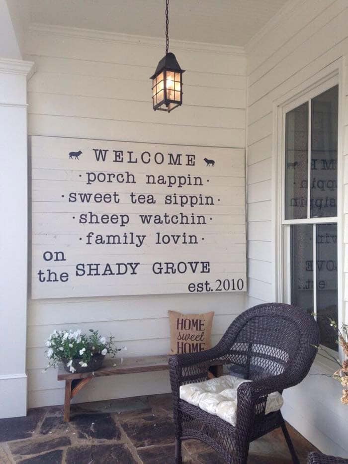 Add Farmhouse Charm to Your Porch with a Shiplap Sign