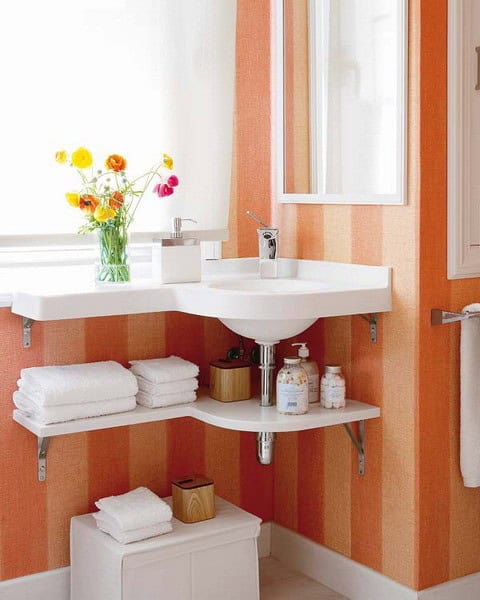 Utilize Space Under Bathroom Sink with Custom Shelves