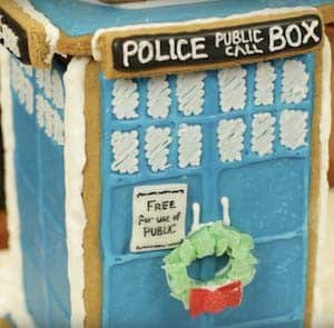 Make a Police Call Box with Gingerbread and Blue Frosting