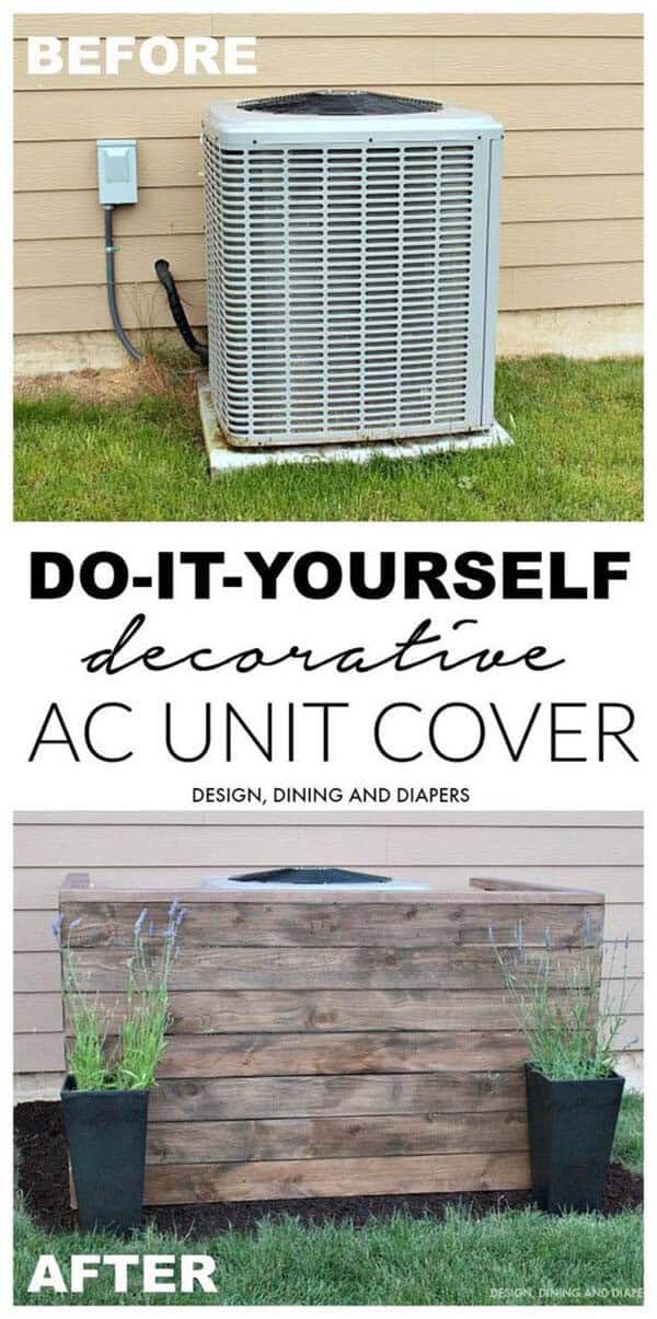 Hide Your AC Unit with a Simple Wood Structure