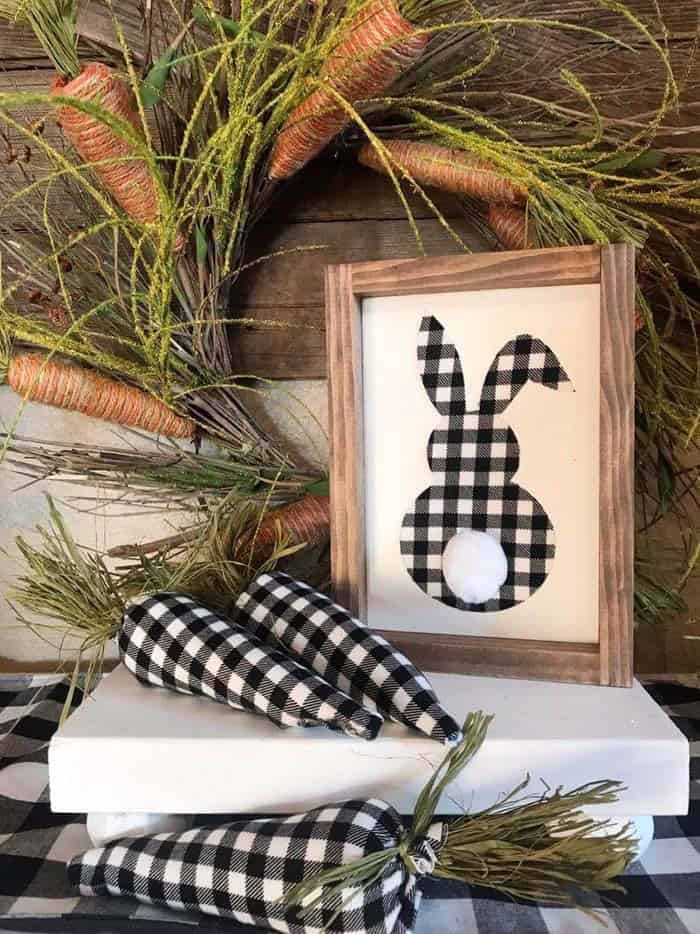 DIY Cottontail Sign And Matching Carrots