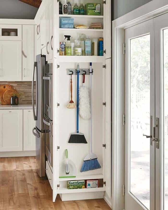 Hanging Broom Rack Saves Floor Space