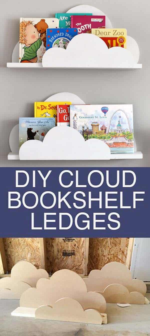 Decorate Bookshelves With Clouds for Kids Room