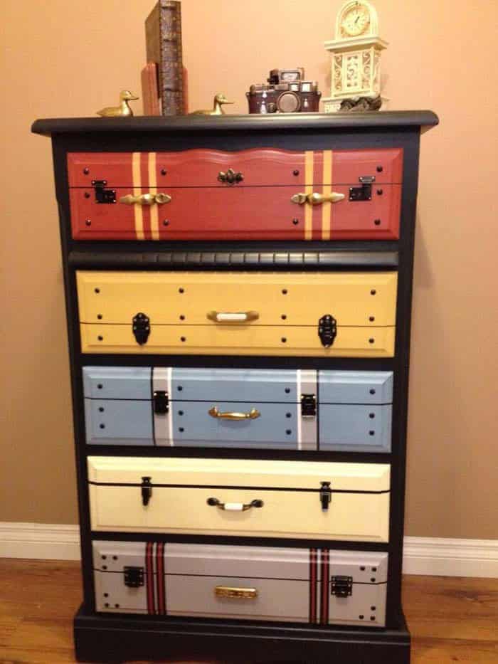 Repainted Vintage Luggage Dresser